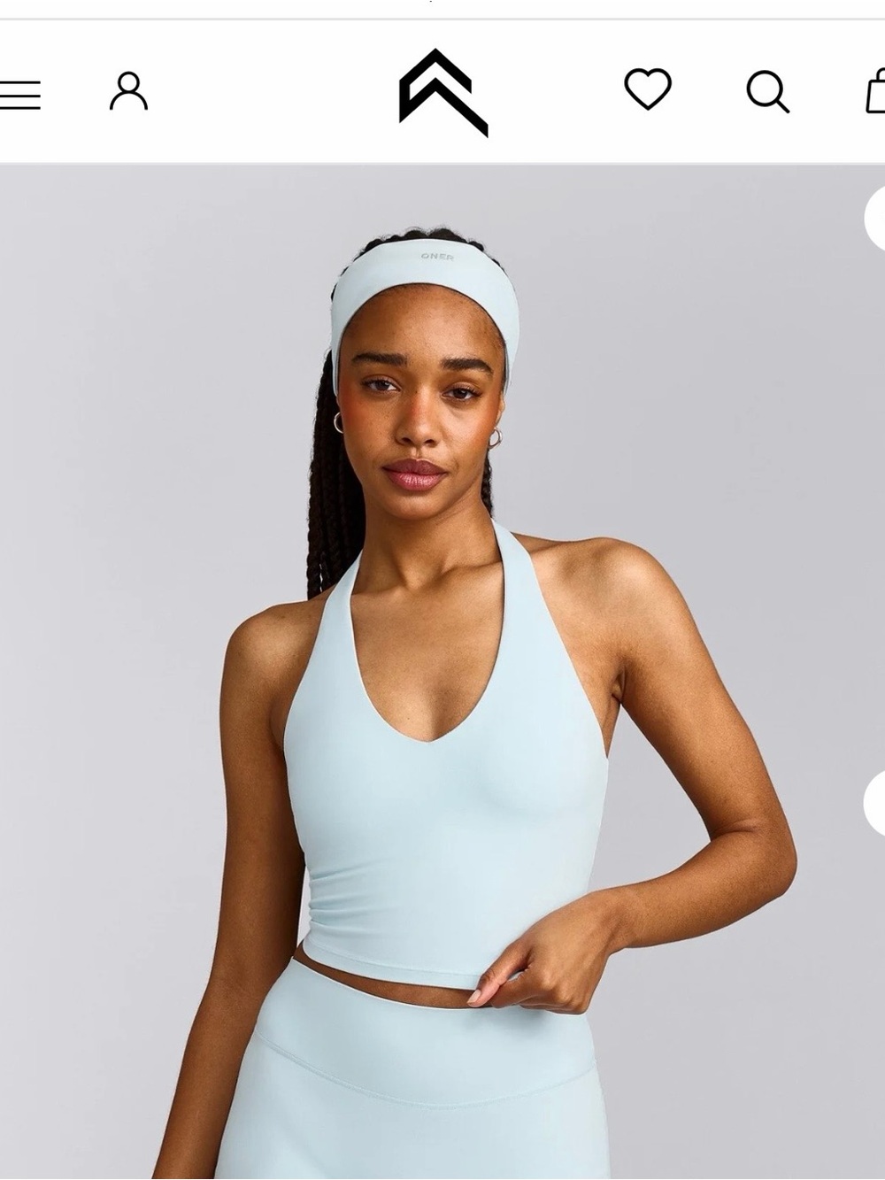 Oner Active Cloud Blue Mid length Halter Top